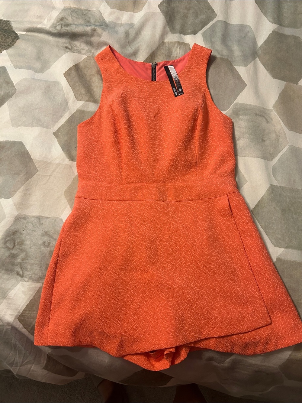 Coral Sleeveless Romper